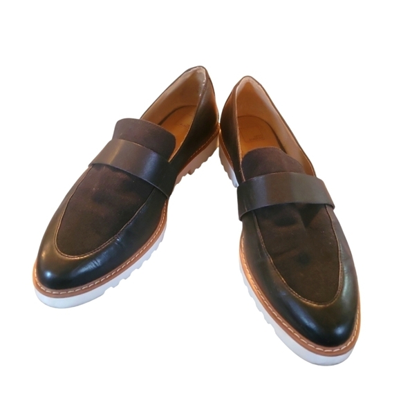 14th and Union Stylish Black Slip on Loafers with White Soles Size 9 1/2 M - Picture 1 of 9